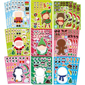 St Patricks Day Stickers, 36 Sheets St. Patrick's Day Make a face Sticker for Kids, Shamrock Stickers, St Patricks Day Crafts for Kids, DIY Make Your Own Sticker for Irish St Patricks Day Party Favors