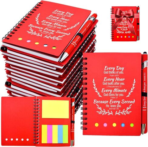 40 PCS Gulk Gifts Gifts Journal For Woman - 20 مجموعة المفكرة الدينية مع القلم المسيحي - دفتر الكتاب المقدس - هدايا الكنيسة لعيد الأم ، ودراسة الكتاب المقدس ، وتفاني الأسرة (ملونة) in Kuwait