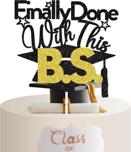 وأخيراً تم ذلك باستخدام B.S Cake Topper ، درجة البكالوريوس ، مستلزمات حفلات التخرج الكلية. in Kuwait