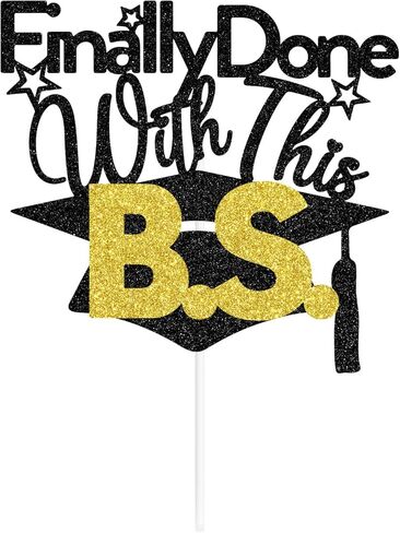 وأخيراً تم ذلك باستخدام B.S Cake Topper ، درجة البكالوريوس ، مستلزمات حفلات التخرج الكلية. in Kuwait