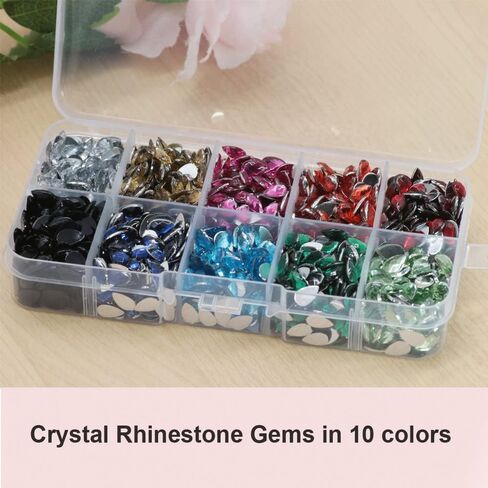 PAMIR TONG 2200pcs 5*8mm Waterdrop Shape Craft Gems Jewels Acrylic Flatback Rhinestones Gemstone with Tweezers Glue Picking pen for Bead Adhesive Jewelry Making Phone case Nail Art (Small Waterdrop) in Saudi Arabia