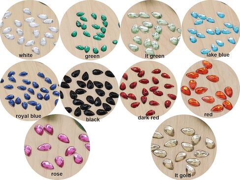 PAMIR TONG 2200pcs 5*8mm Waterdrop Shape Craft Gems Jewels Acrylic Flatback Rhinestones Gemstone with Tweezers Glue Picking pen for Bead Adhesive Jewelry Making Phone case Nail Art (Small Waterdrop) in Saudi Arabia