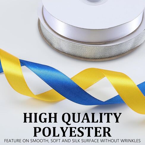 yunlly 4 pcs 0.79 بوصة واسعة × 70 ياردة العودة للوطن موم جديلة الشريط الوجه واحد البوليستر رفيع اللون أسيتات شريط الساتان الجزء الأكبر لحفل الزفاف الهدايا (لون مشرق) in Kuwait
