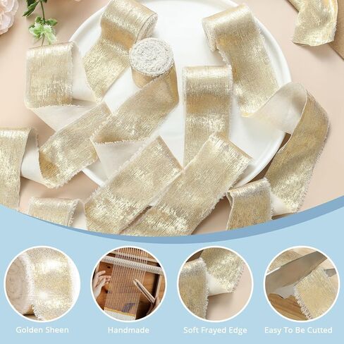 Pretty Jolly Shimmery Purple Chiffon Ribbon for Gift Wrapping Handmade Frayed Fringe Silk Ribbon for Flower Bouquet Total 20 Yards 1 1/2 Inch Ribbons for Crafts Hair Wedding Invitation Baby Shower in Kuwait