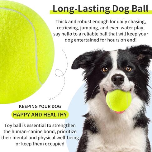 susu & wuwu Tennis Ball for Dog,Giant Large Tennis Ball for Outdoor Play Dogs, 4 inch Big Tennis Ball Dog Toy for Pet Birthday Gifts, Dog Toy Balls for Small Medium Large Dog(4 Balls) in Saudi Arabia