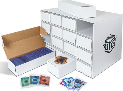 Trading Card Storage Box with 16 Boxes, Card Organizer Case holds 3000+ Top Loaders, Card Holders Collector Boxes for Sports Cards in Saudi Arabia