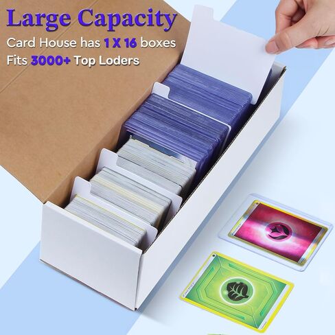 Trading Card Storage Box with 16 Boxes, Card Organizer Case holds 3000+ Top Loaders, Card Holders Collector Boxes for Sports Cards in Saudi Arabia