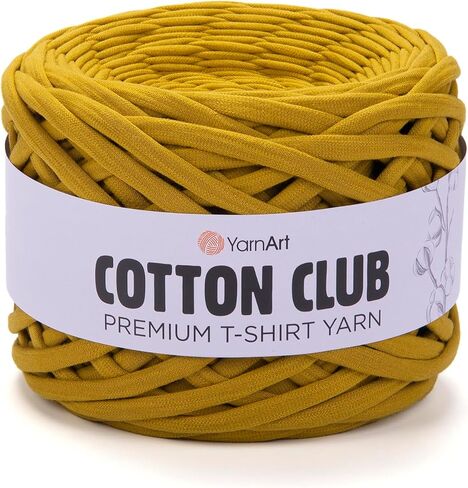 YARNART Cotton Elastic Fabric Spaghetti Premium T-Shirt Knitting Yarn for Bag Basket Cushion Crocheting Projects and Home Decor, Super Bulky (Pack of 1) (7358) in Saudi Arabia