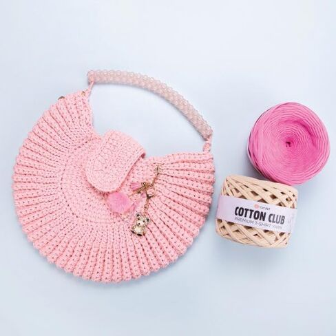 YARNART Cotton Elastic Fabric Spaghetti Premium T-Shirt Knitting Yarn for Bag Basket Cushion Crocheting Projects and Home Decor, Super Bulky (Pack of 1) (7358) in Saudi Arabia