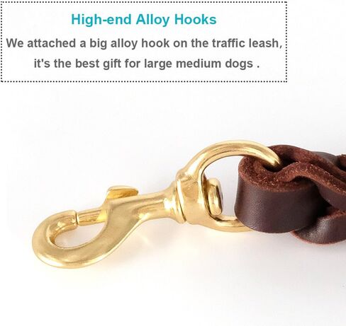 Fairwin Leather Short Dog Leash 12 " - Leash Short Dog Leash لتدريب الكلاب الكبيرة والمشي (العرض: 3/4") (بني نيو) in Kuwait