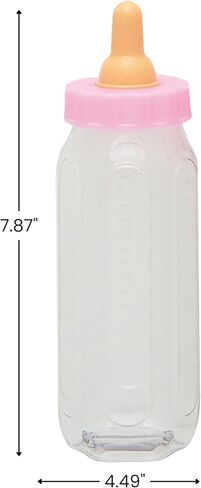Adorable Pink Fillable Baby Bottle Favors - 5", Set of 2 - Premium Plastic Keepsake Gifts - Perfect For Showers, Gender Reveals & Baby Celebrations in Saudi Arabia