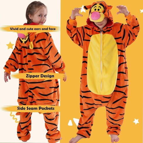 SWEETXIN Kids Unisex Onesie Pajamas Plush One Piece Halloween Costume Cosplay Sleepwear for Girls Boys in Kuwait