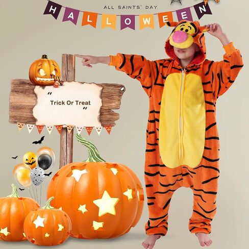 SWEETXIN Kids Unisex Onesie Pajamas Plush One Piece Halloween Costume Cosplay Sleepwear for Girls Boys in Kuwait