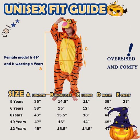 SWEETXIN Kids Unisex Onesie Pajamas Plush One Piece Halloween Costume Cosplay Sleepwear for Girls Boys in Kuwait