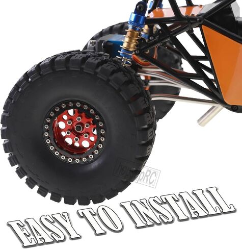 1.9 RC Wheels Beadlock Rims and Crawler Tires Upgrades Part for 1/10 Axial SCX10 SCX10 II 90046 SCX10 III AXI03007 TRX4 D90 RC Crawler.4pcs Silver in Saudi Arabia