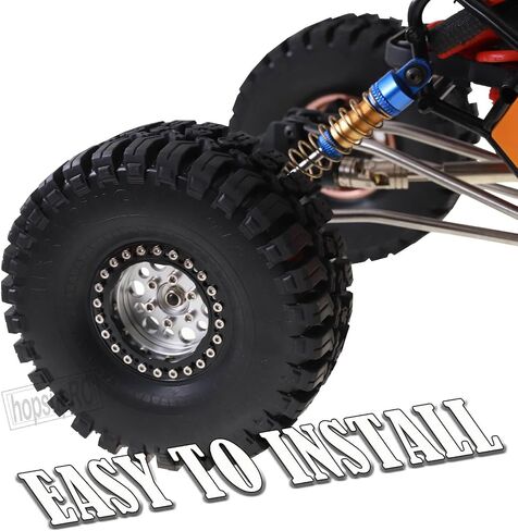 1.9 RC Wheels Beadlock Rims and Crawler Tires Upgrades Part for 1/10 Axial SCX10 SCX10 II 90046 SCX10 III AXI03007 TRX4 D90 RC Crawler.4pcs Silver in Saudi Arabia