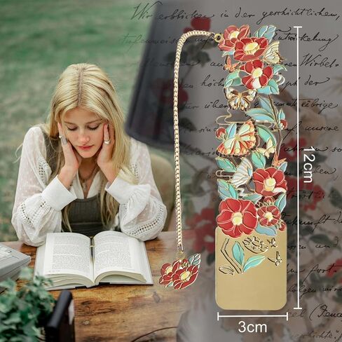 Snycler Floral Hollow Metal Starks ، حزمة من 4pcs ، الإشارات المرجعية للقراءة ، مقاطع الكتب ، المشابك الكتب ، رائعة وجميلة مناسبة مثل الهدايا (Flower-2 in Kuwait