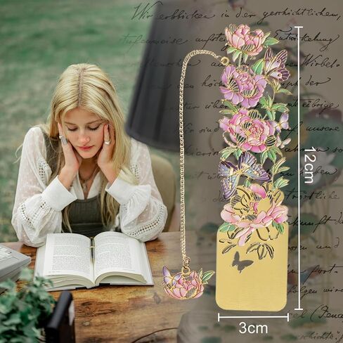 Snycler Floral Hollow Metal Bookmarks, Pack of 4PCS, Reading Bookmarks, Book Clips, Book Clasps, Exquisite and Beautiful Suitable as Gifts(Flower-2 in Kuwait