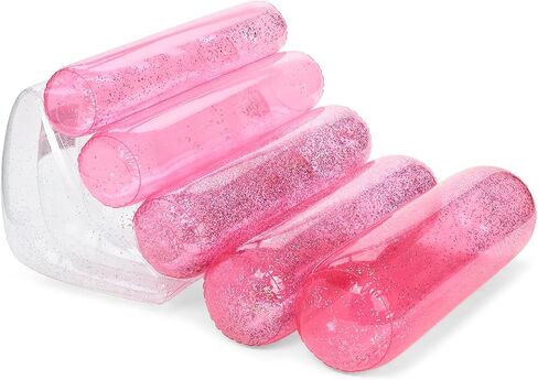 FUNBOY Clear Pink Glitter Leisure Water Chair Tube Pool Float Large Perfect for Summer Pool Parties in Saudi Arabia