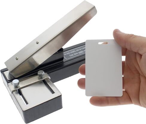Heavy Duty Stapler Style ID Badge Slot Hole Punch (Rectangle) - with Adjustable Guides and Non-Skid Base for PVC & Plastic and Laminated Paper Cards by Specialist ID in Saudi Arabia