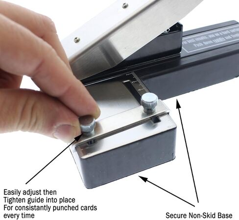 Heavy Duty Stapler Style ID Badge Slot Hole Punch (Rectangle) - with Adjustable Guides and Non-Skid Base for PVC & Plastic and Laminated Paper Cards by Specialist ID in Saudi Arabia