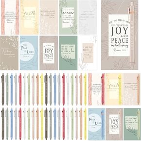 Frienda 100 PCS هدية مسيحية كبير لجلد البنيك آية الآية الأقلام الكتب الدينية المرجعية الموضحة مجموعة أقلام ملهمة للنساء لوازم المكاتب هدايا الموظفين الموظفين