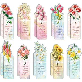 TENOC Vintage Flower Bookmark 20-Pieces Literature and Art, Natural Style Pagemakers Accessories for Women, Men, Child, Book Lovers, Increase Reading Interest