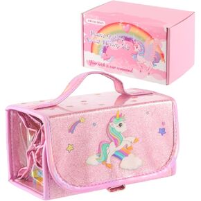 Large Capacity Pencil Case with 4 Super Large Storage Bags, Suitable for Storing Pens, Cosmetics and 3C Accessories, Pink Unicorn Pattern Pencil Pouch, for Teens, Office Workers and Students