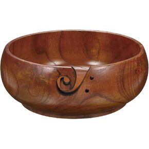 YOKIVE Wooden Yarn Bowls for Crochet Bamboo Yarn Knitting Bowl for Mother Grandma Women Lover, 7.1" x 3"