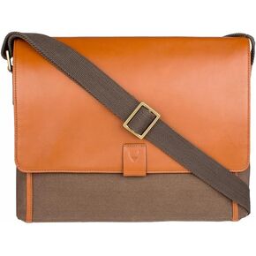 Hidesign Aiden Genuine Leather 15 Int Leater Counder Business Bag Bag for Men & Women (Olive Green)