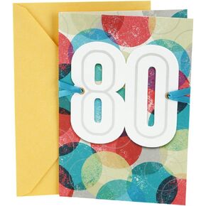 Hallmark 80th Birthday Greeting Card (Color Orbs)