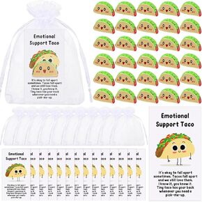 Huwena 50 Employee Appreciation Gifts for Coworkers Resin Emotional Thank You Gift with Positive Card with Organza Bag for Office Employee Coworker Relationship Team (Taco)