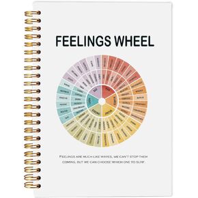 Mental Health Journal- Feelings Wheel Emotions Chart, Mental Health Gifts, Therapy Journal for Mental Health, Therapy Notebook, Mental Health Journal for Women, Spiral Notebook 5.5x8.3 Inches