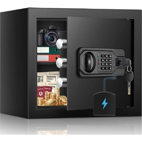 Steel Safe Box for Home Use, 1.6 Cubic Feet Security Home Combination Safes with Digital Program Keypad, Digital Security Money Document Safe Lock Box for Home Business Office