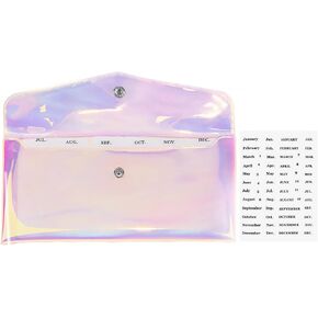 NatSumeBasics Cash Envelope Wallet Rainbow Stuffing Wallet 6 Money Divider Pockets with Tab Stickers for Bill Receipt Cash Money Organizer Holder System (Rainbow)