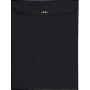 LUXPaper 9 x 12 Open End Envelopes | Clasp | Midnight Black | 80lb. Text | 50 Qty