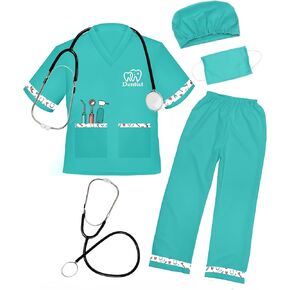 ANPHILE Dentist Costume for Kids, Kids Doctor Costume Play Set, Career Day Dress Up Costume for Boys Girls