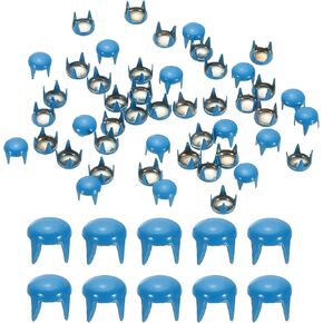PATIKIL 5mm Metal Studs Spots 100Pcs Round Dome Claw Beads Nailhead Rivets Spike Studs for Leather Craft Clothes Belt Bag Shoes, Blue