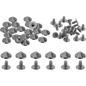 PATIKIL 12mm Studs for Clothing, 20 Sets Studs and Spikes Leather Rivets Cone Spikes Metal Screw Studs for Clothing Leather Crafts Fabric Shoes Punk Bag Leathercraft, 12x12mm, Silver Tone