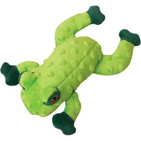 Snugarooz Lilly The Frog Dog Toy with Repair Patch – Soft & Durable Plush - Squeaker & Crinkle Sounds - Ideal for Medium Dogs - Fun & Safe Play