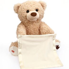 HyDren Stuffed Bear Plush Interactive Hide and Seek Stuffed Toy Repeat What You Say Sing Music Educational Animated Stuffed Animal for Kids Children Easter Birthdays Festivals Gifts