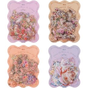 ملصقات كوب الشاي ، 150pcs Pet Pet Vintage Mini Teacup Stickers Teat Time Party Favors لزجاجات المياه Scrapbooking Luggage Phone Phone Phone in Kuwait