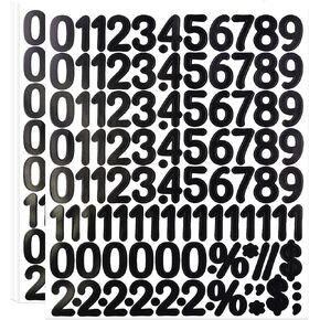 1 Inch Black Number Stickers, 864 Pieces 0-9 Self Adhesive Numbers Puntuaction Label Stickers for Mailbox, Scrapbooking