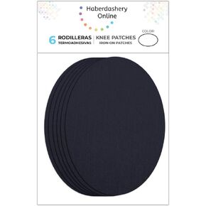 6 Piece Kids Knee Patches, Iron-on Elbow Pads for Clothes Repair & Protection, Easy Application, Machine-Washable, 10.5x8 cm, Navy
