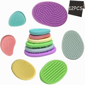 18PCS Sensory Worry Stones, Sensory Texture Stone Fidgets for Classroom, Fidget Toys Adults Anxiety Relief Items Sensory Stones for Kids with Autism, Valentine Classroom Students Gift for Adults