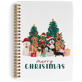 Christmas Dog Spiral Notebook, Funny Dog Journal Notebook, Dog Lovers Gifts for Women, Dog Notebooks for School Work, Dog Christmas Office Supplies Gifts for Dog Owners Women Men, 5.5x8.3 Inch