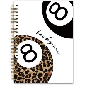Trendy Preppy leopard print Spiral Notebook,Spiritual Journal for Women, Leopard Print Gifts for Women, Cheetah Print Notebook, College Ruled Spiral Notebook,Cheetah Diamonds 5.5 x 8.3