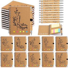 30 Set Employsee Appreciation Gifts Inspirational Spiral Notebooks Motivational Bamboo Ballpoint Pens Set Thank You Gifts for Coworker Teacher Team Classroom Reward School Supplies
