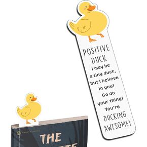Easter Basket Stuffers, Easter Gifts for Teens, Easter Gifts for Girls Boys, Positive Duck Book Accessories Booktok Gifts, Bookish Gifts Bookmarks for Book Lovers Her Him Christmas Birthday Valentines