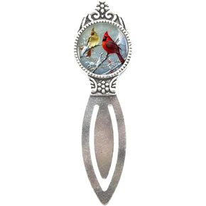 Cardinal Bird Heart Bookmarker Bookmark Bronze Vintge Susan Bourdet Bookmark for Women A Good Gift.Y007 (1)